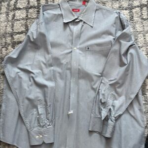 Izod  2XL dress shirt white with black stripes